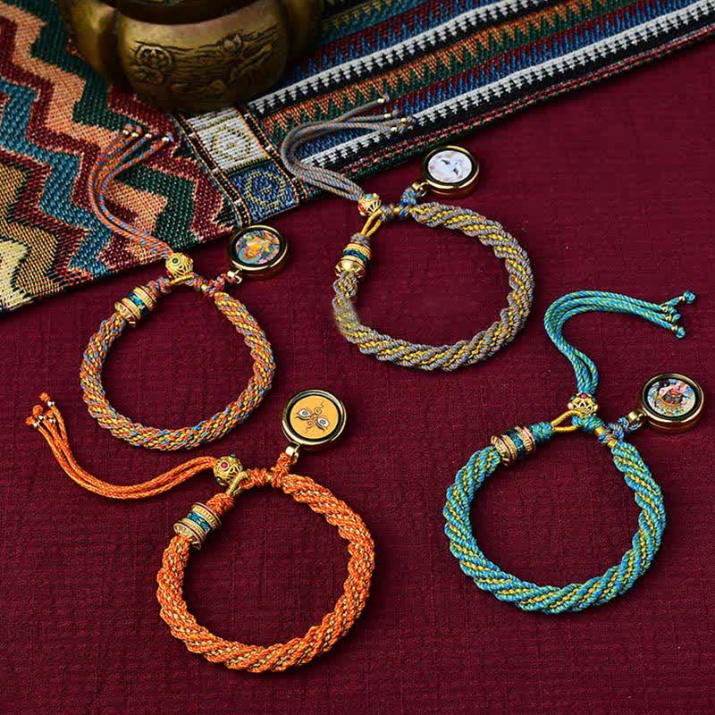 Bracelet tibétain en fil rouge fait main pour la chance et la protection