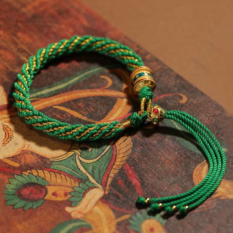 Bracelet tibétain en fil rouge fait main pour la chance et la protection