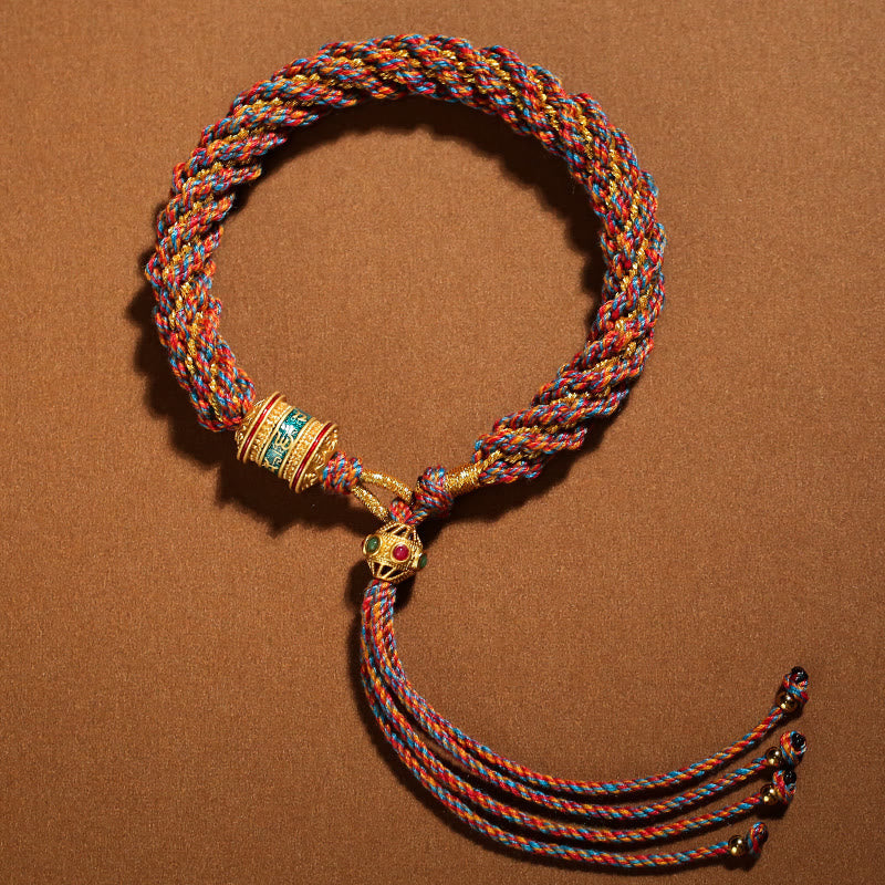 Bracelet tibétain en fil rouge fait main pour la chance et la protection