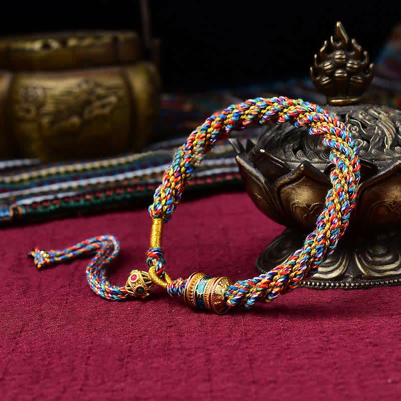 Bracelet tibétain en fil rouge fait main pour la chance et la protection