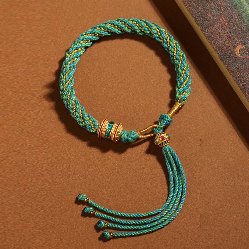 Bracelet tibétain en fil rouge fait main pour la chance et la protection
