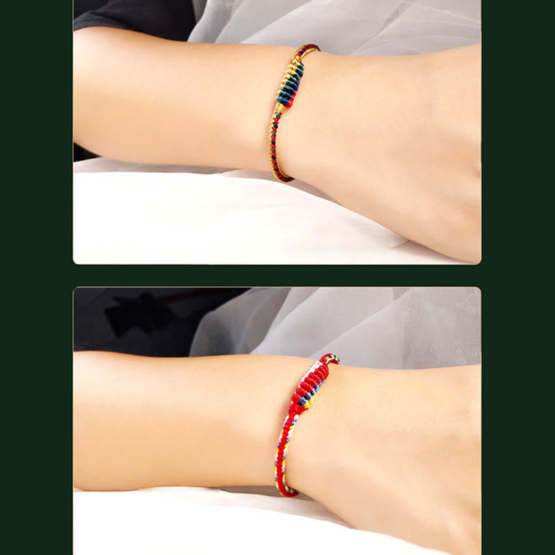 Bracelet de protection tibétain fait main en fil rouge