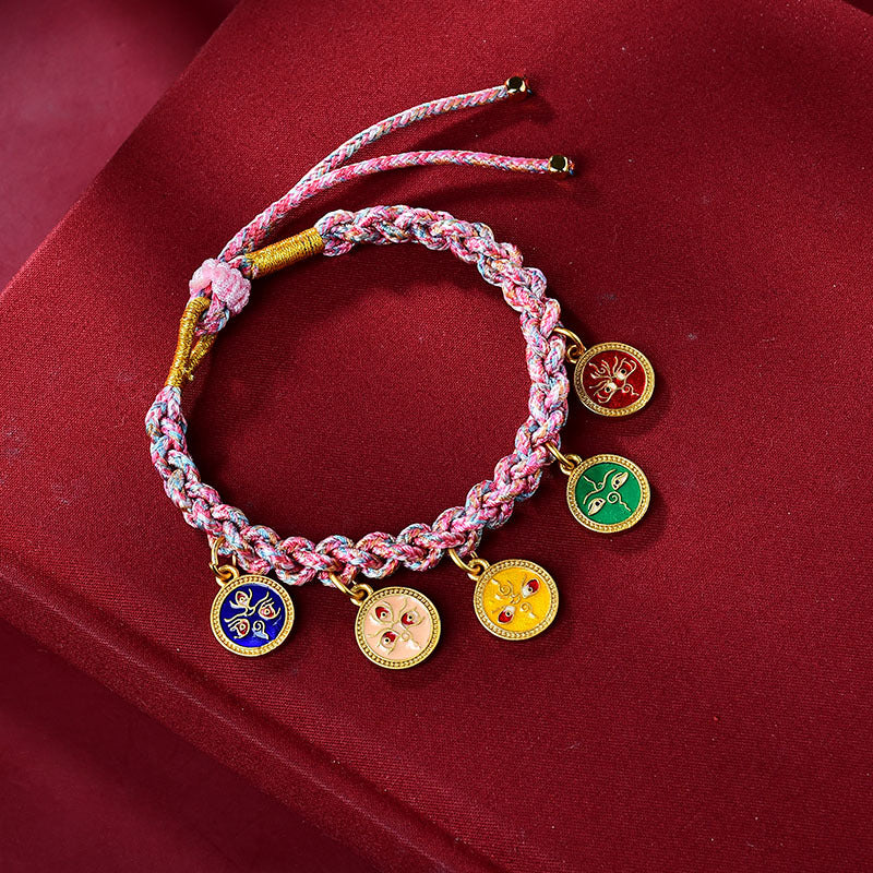 Bracelet spirituel tibétain fait main | Cinq dieux de la richesse