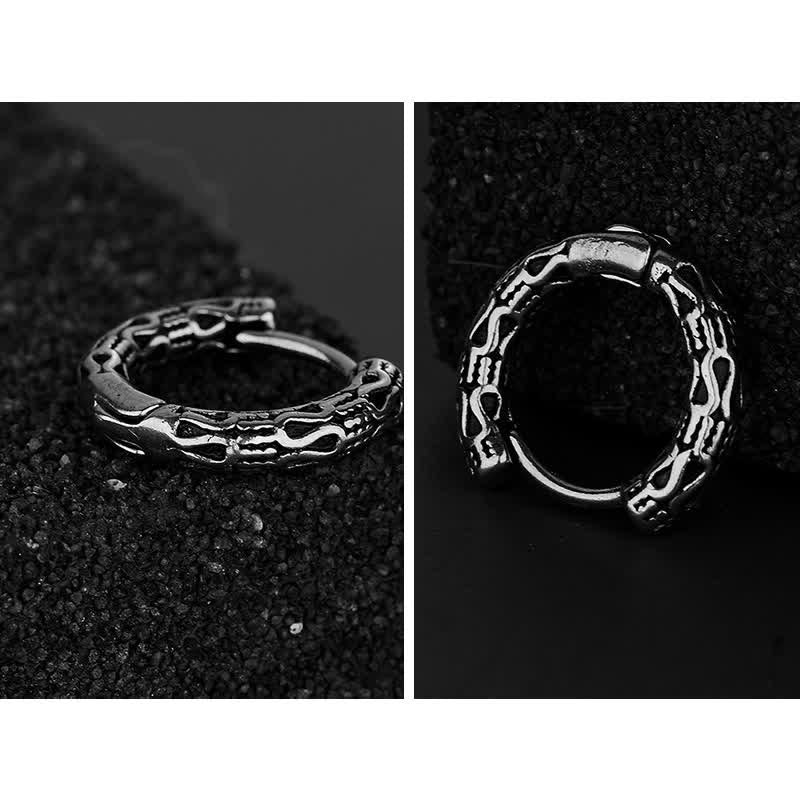 Boucles d'oreilles en acier titane faites à la main pour l'harmonie intérieure