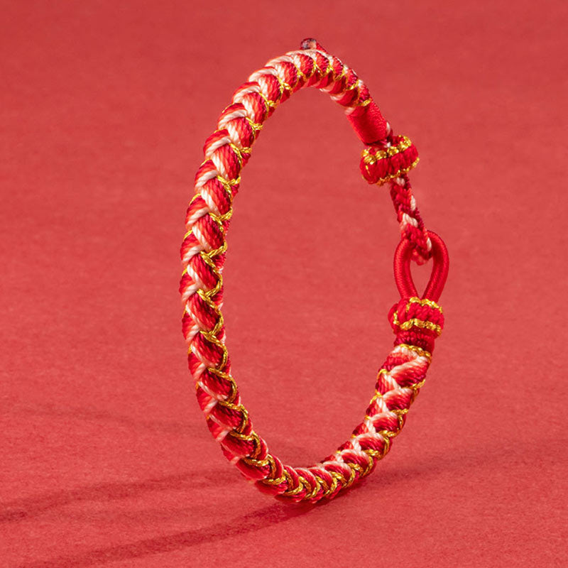 Bracelet de protection en fil rouge fait main Année du Dragon