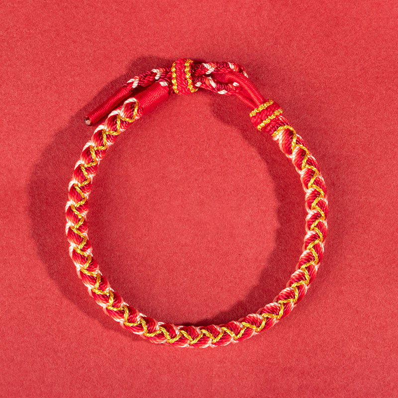 Bracelet de protection en fil rouge fait main Année du Dragon