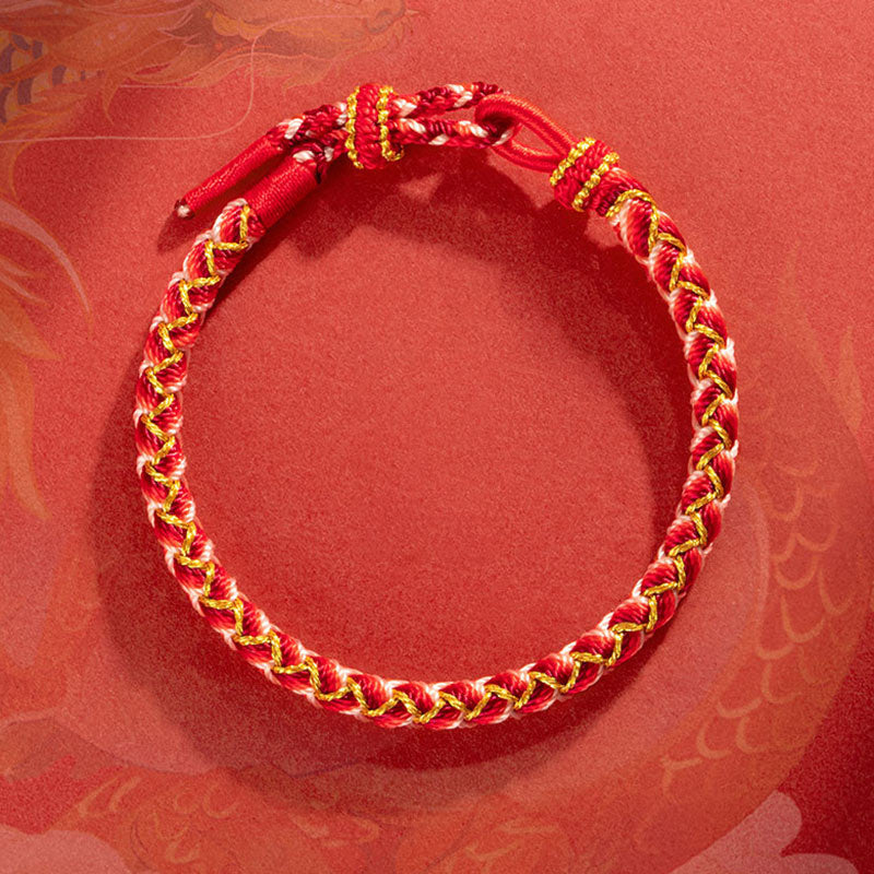 Bracelet de protection en fil rouge fait main Année du Dragon