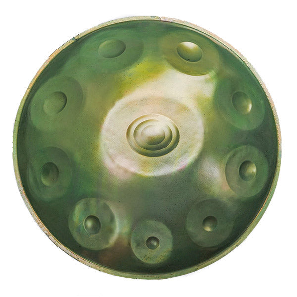 handpan amara green, handpan occasion, hanging drum, frequency 432hz