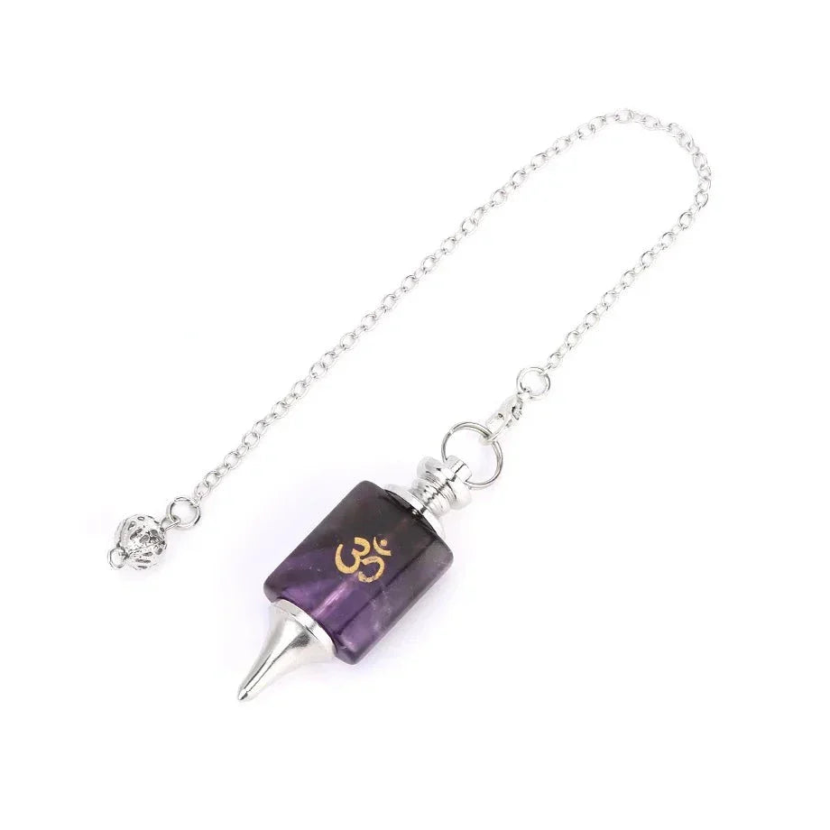 Pendule de guérison en cristal avec chaîne en argent