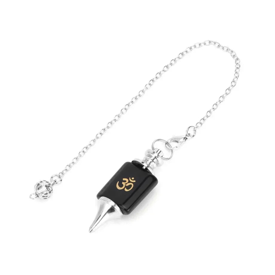 Pendule de guérison en cristal avec chaîne en argent