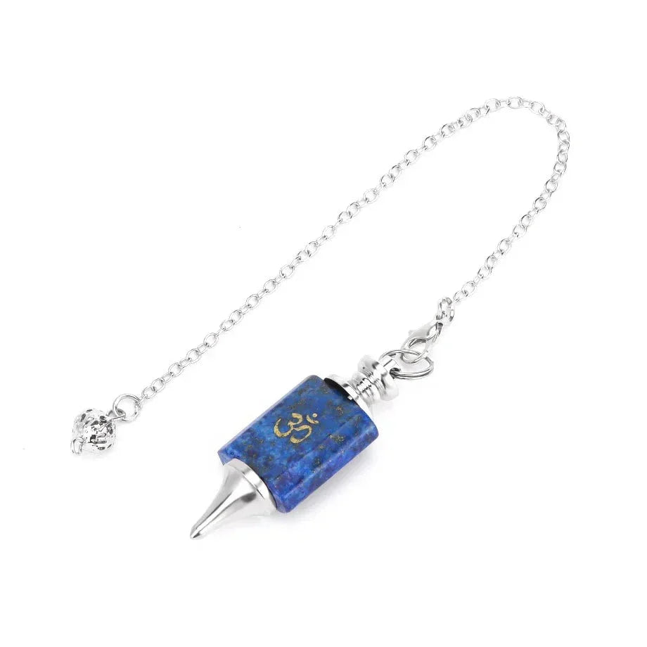 Pendule de guérison en cristal avec chaîne en argent