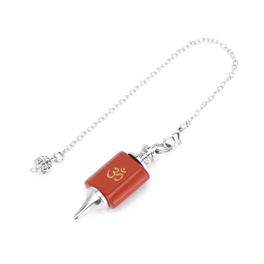 Pendule de guérison en cristal avec chaîne en argent