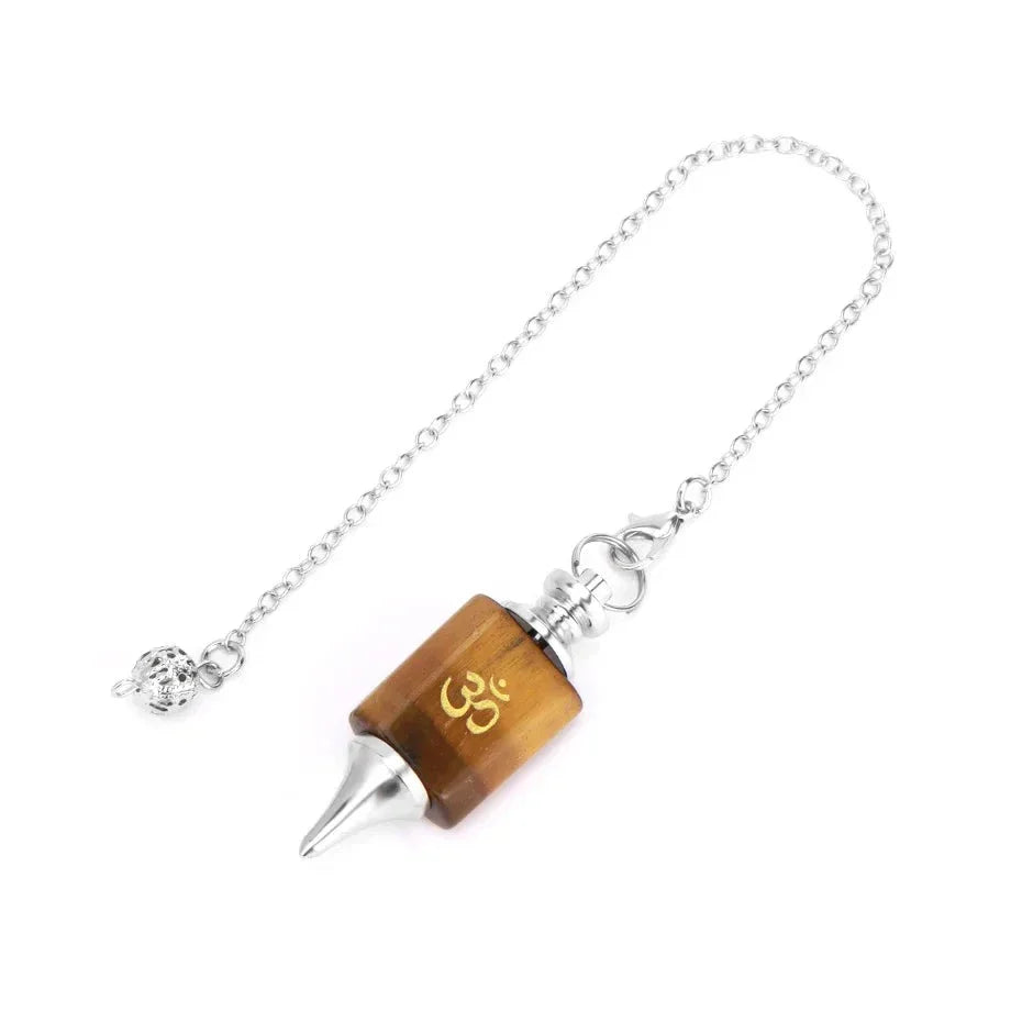 Pendule de guérison en cristal avec chaîne en argent