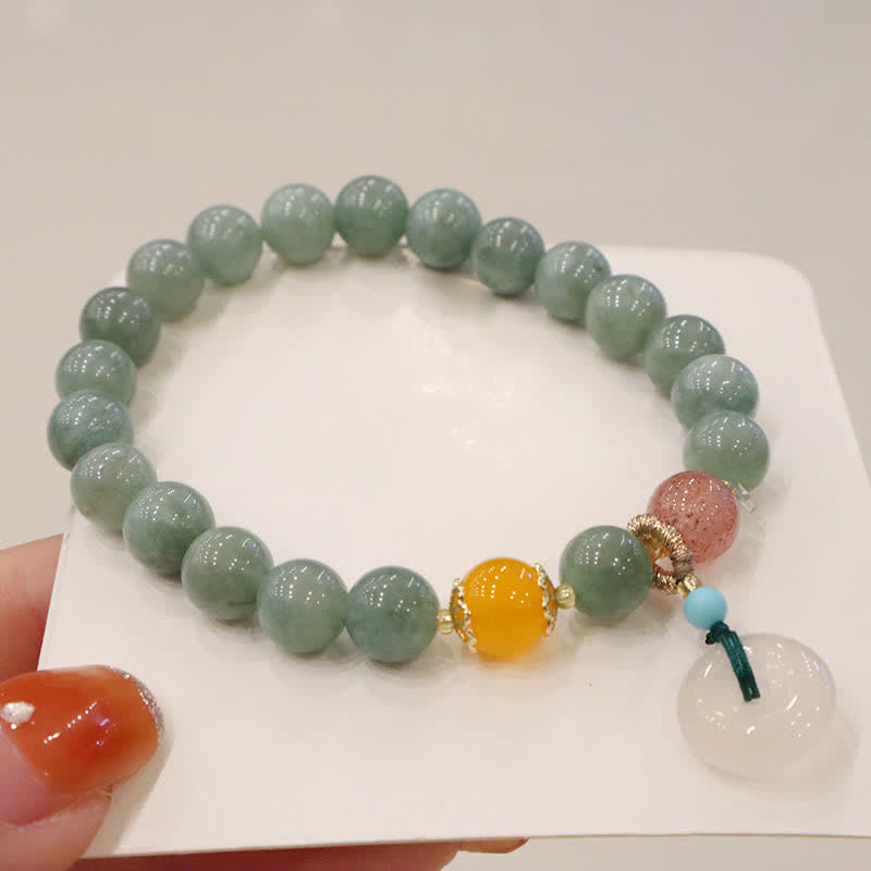 Bracelet de guérison en jade avec jade cyan et améthyste pour l'harmonie