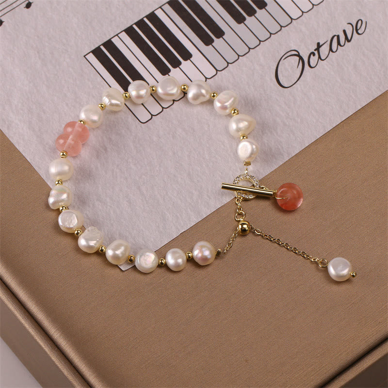 Bracelet de perles de guérison avec quartz fraise vert pour la sagesse