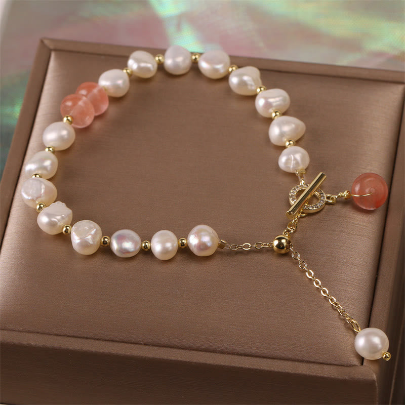 Bracelet de perles de guérison avec quartz fraise vert pour la sagesse