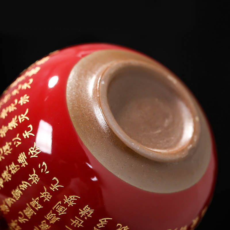 Tasse à thé de méditation en céramique Heart Sutra 130 ml Rouge ou Bleu
