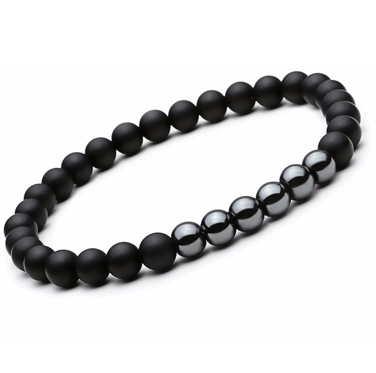 Ensemble de bracelets de protection et d'équilibre en agate hématite