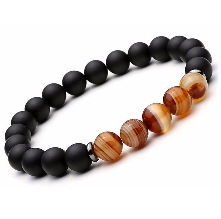 Ensemble de bracelets de protection et d'équilibre en agate hématite