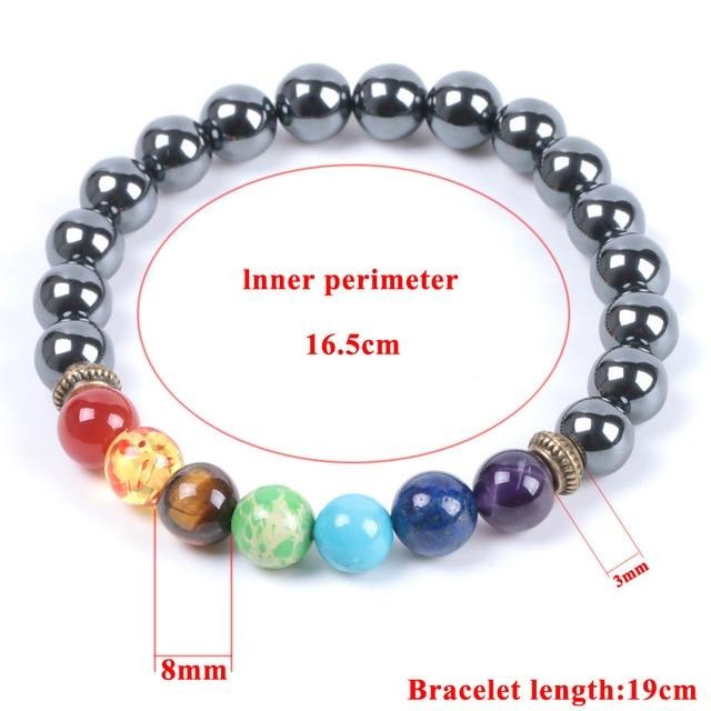 Bracelet d'énergie d'équilibre des chakras en hématite