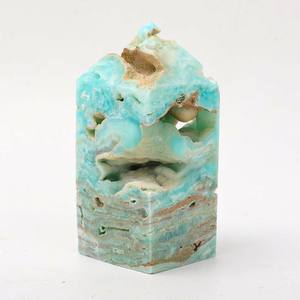 Tour de cristal d'hémimorphite 7-12 cm pour l'énergie de guérison