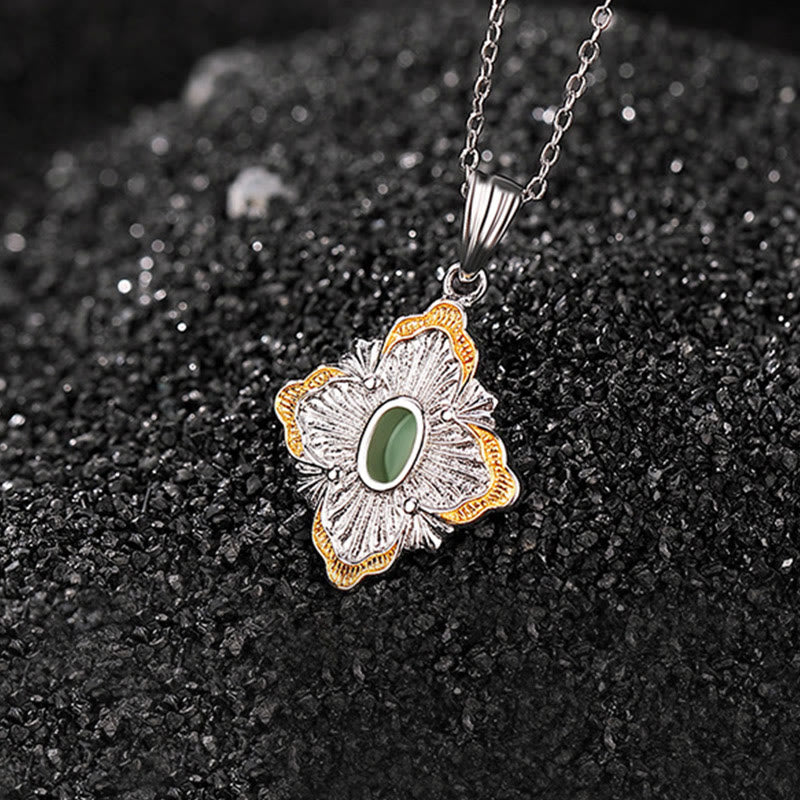 Collier en jade cyan Hetian en forme de losange pour la chance et la guérison