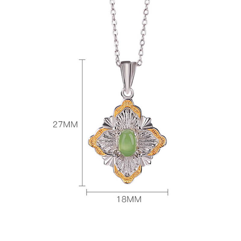 Collier en jade cyan Hetian en forme de losange pour la chance et la guérison