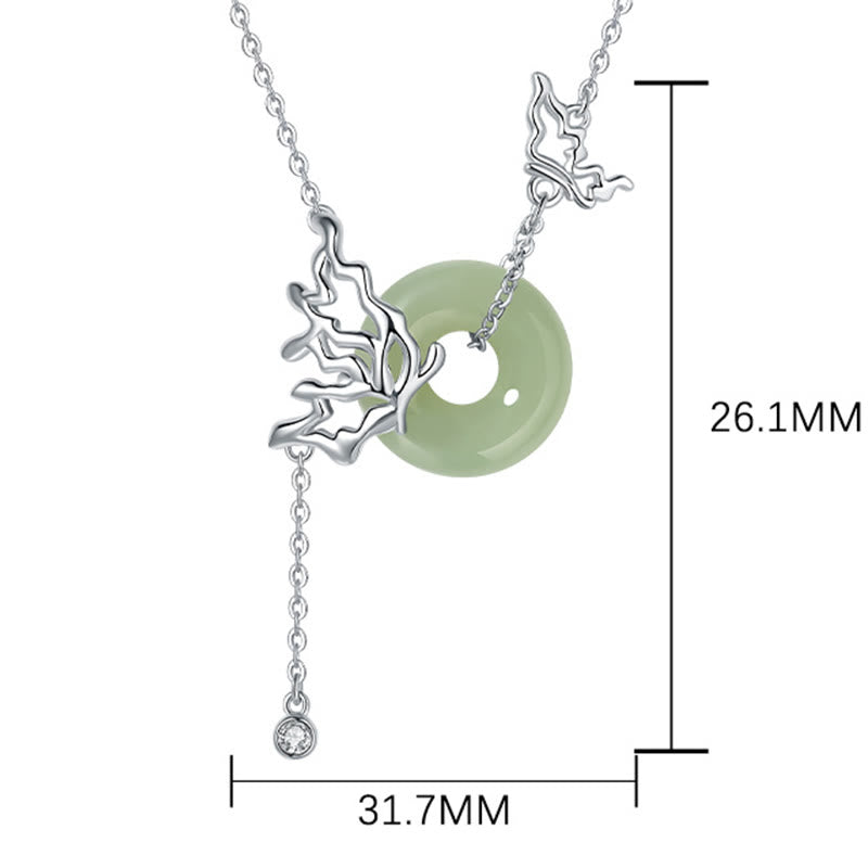 Collier d'abondance papillon en jade Hetian