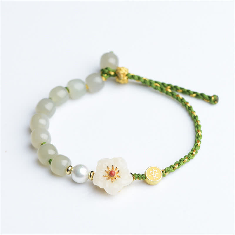 Bracelet porte-bonheur en jade Hetian | Argent 925 unisexe
