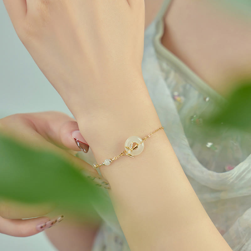 Bracelet boucle de paix en jade Hetian 14-18 cm | Sons de guérison