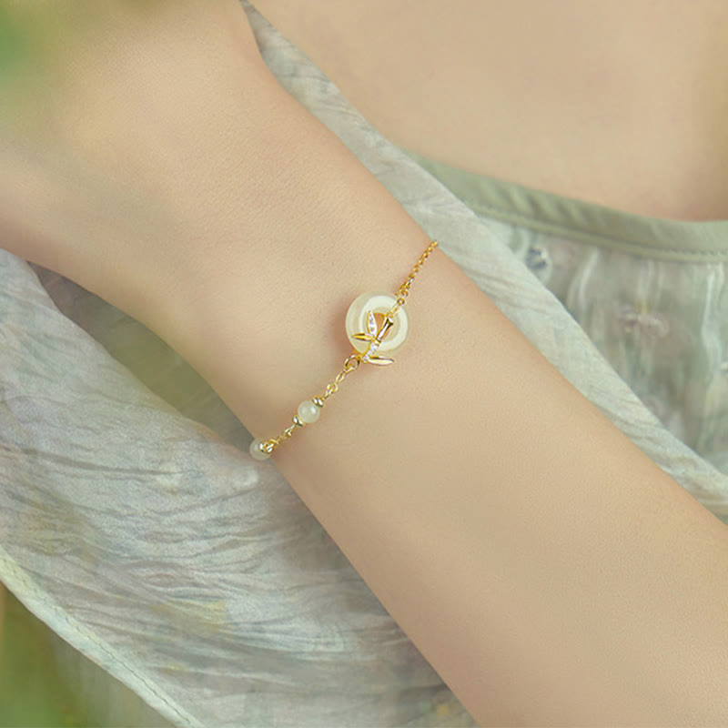 Bracelet boucle de paix en jade Hetian 14-18 cm | Sons de guérison