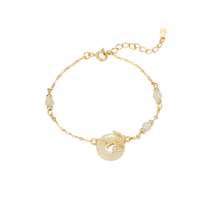 Bracelet boucle de paix en jade Hetian 14-18 cm | Sons de guérison