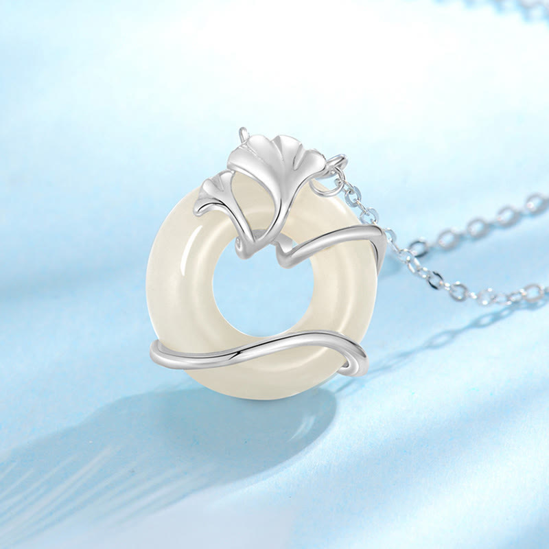 Collier avec pendentif en argent sterling et jade Hetian