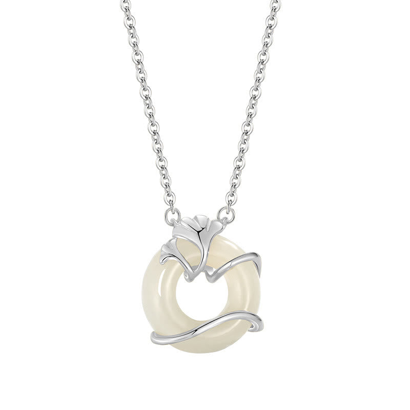 Collier avec pendentif en argent sterling et jade Hetian