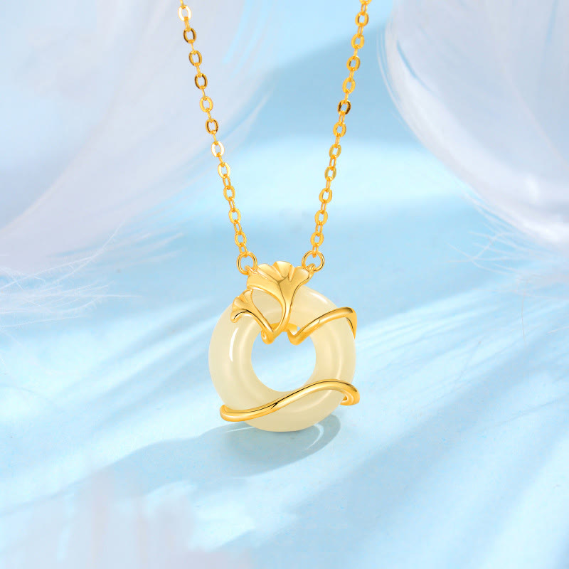 Collier avec pendentif en argent sterling et jade Hetian