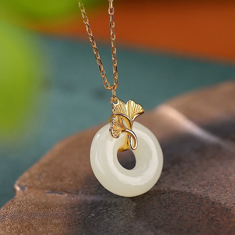 Collier Boucle de la Paix en Jade Hetian | Argent sterling | Équilibre de la Prospérité