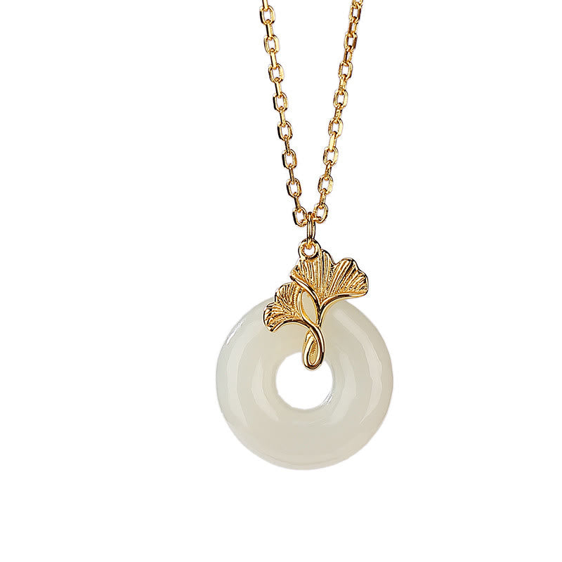 Collier Boucle de la Paix en Jade Hetian | Argent sterling | Équilibre de la Prospérité