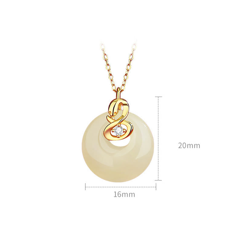 Collier serpent à boucle de paix en jade Hetian