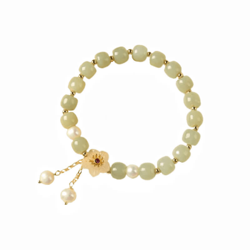 Bracelet du bonheur en perles de jade Hetian 8 mm