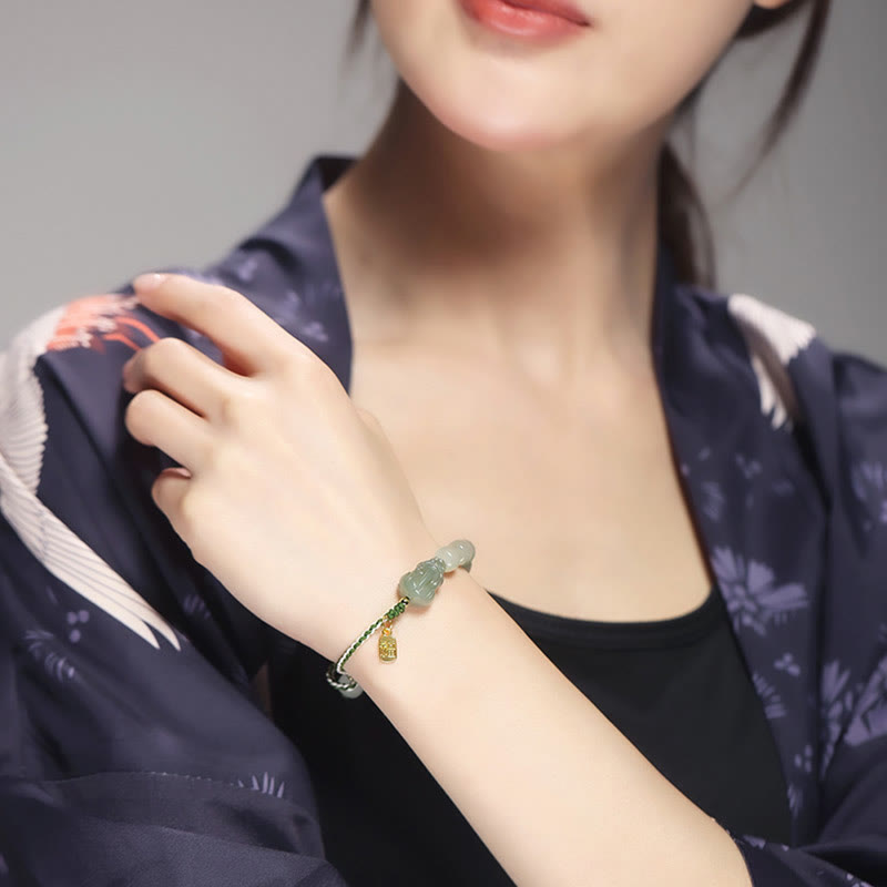 Bracelet en fil de jade Hetian PiXiu Luck Fu