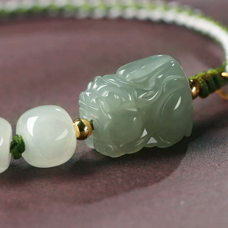 Bracelet en fil de jade Hetian PiXiu Luck Fu