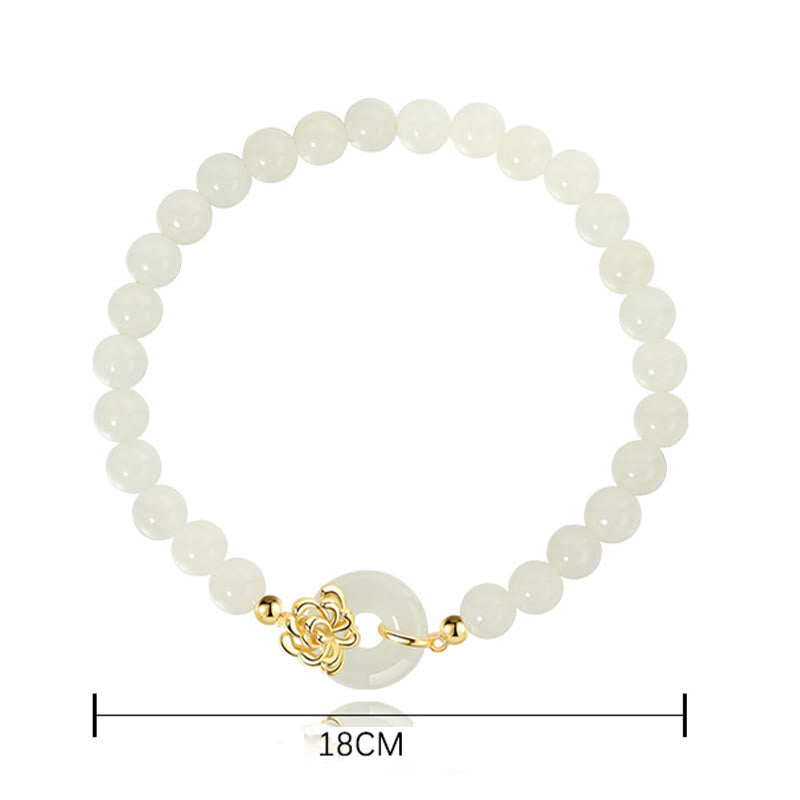 Bracelet boucle paix et prospérité en jade Hetian