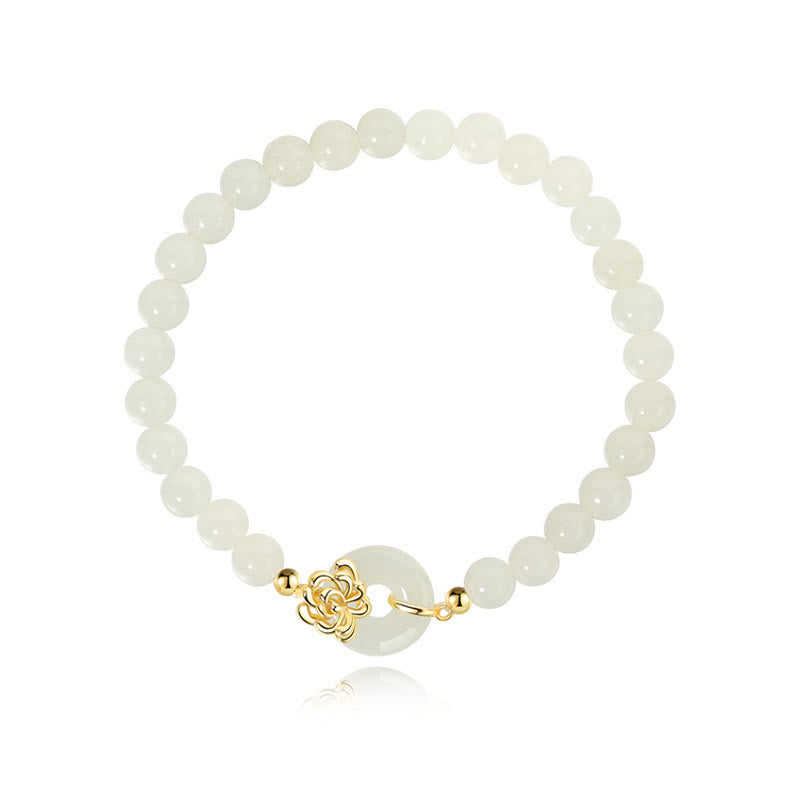 Bracelet boucle paix et prospérité en jade Hetian