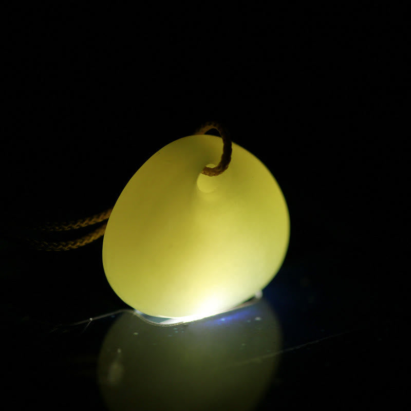 Collier pendentif prospérité en jade Hetian | Modèle petit sac