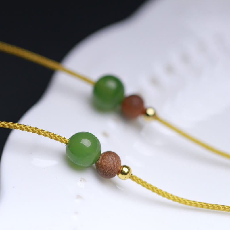 Collier pendentif prospérité en jade Hetian | Modèle petit sac