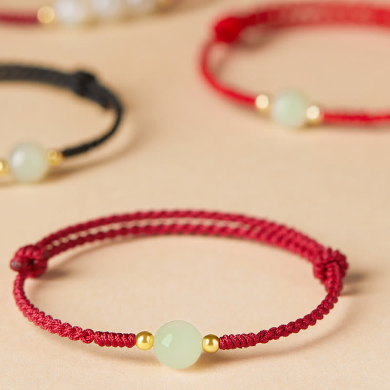 Bracelet de protection en jade Hetian avec boucle de paix et breloque Fu pour la chance