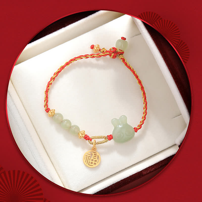 Bracelet en jade rouge Hetian pour la chance et le bonheur, 15-17 cm