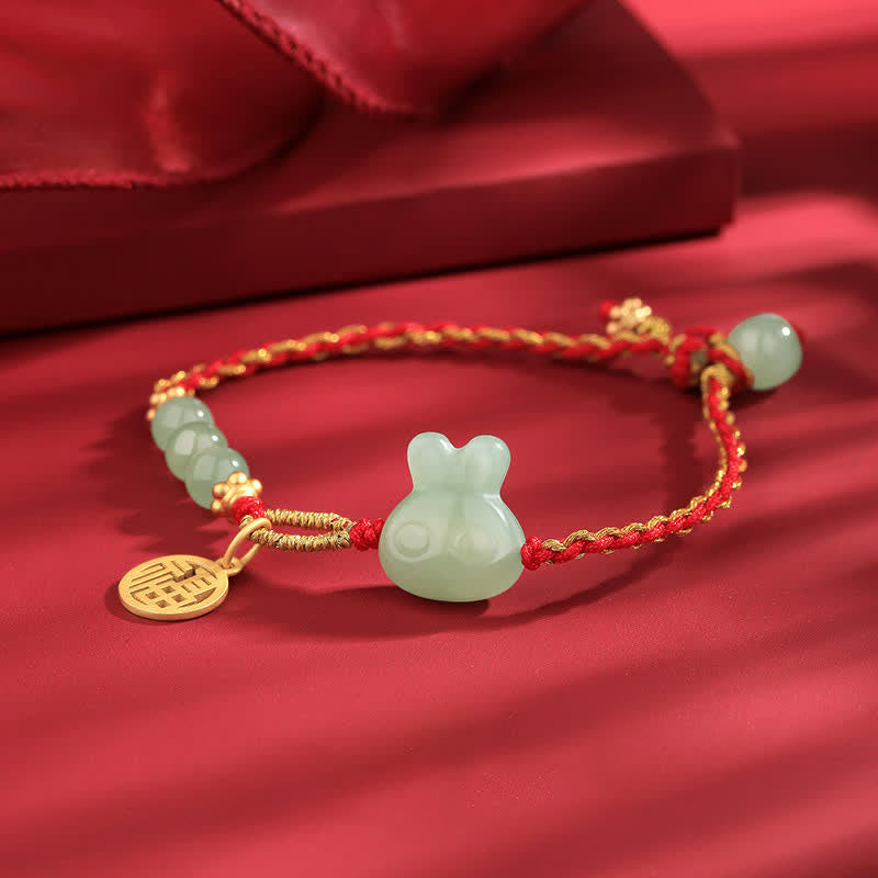Bracelet en jade rouge Hetian pour la chance et le bonheur, 15-17 cm