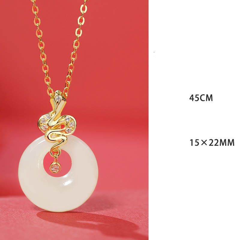 Collier à boucle de paix en jade Hetian