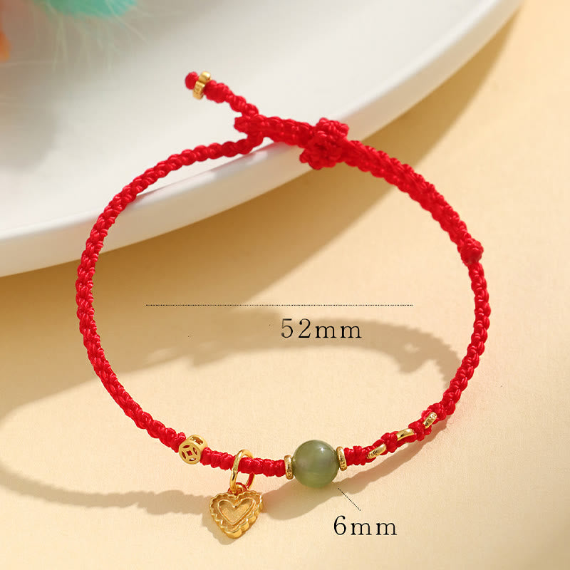 Bracelet à breloques en argent sterling et jade Hetian